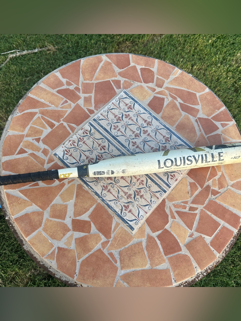 Louisville White Youth Baseball Bat - Gray Handle